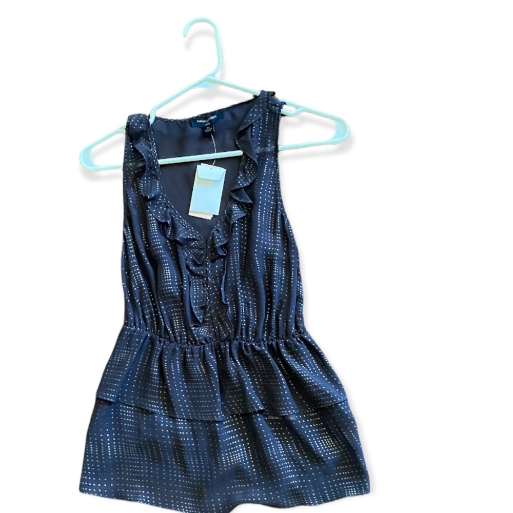 NWT Banana Republic Ruffled Grey Top Size PS